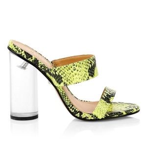 Like New Schutz Faux Snakeskin Leather Mules